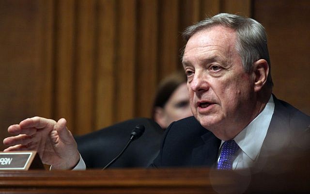 Senate Judiciary Committee member Sen Richard Durbin, D-Ill. questions Homeland Security Secretary Jeh Johnson, on Capitol Hill in Washington, Tuesday, April 28, 2015, during the committee's hearing on oversight of the Homeland Security Department. (AP/Lauren Victoria Burke) Senate Judiciary Committee member Sen Richard Durbin, D-Ill. questions Homeland Security Secretary Jeh Johnson, on Capitol Hill in Washington, Tuesday, April 28, 2015, during the committee's hearing on oversight of the Homeland Security Department. (AP/Lauren Victoria Burke)