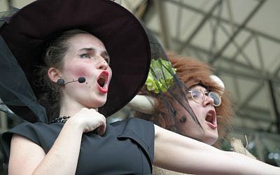 Ariadne Greif as Yaga the Witch in Matti Kovler's 'Ami and Tami' on July 19 at Outside the Box in Boston. (Outside the Box)