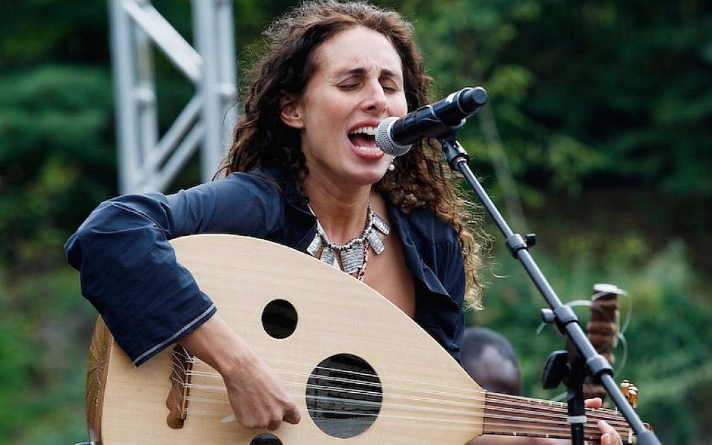Basya Schechter, the cantor at the Fire Island Synagogue, performing in Central Park in 2013. (JTA/Getty Images) Basya Schechter, the cantor at the Fire Island Synagogue, performing in Central Park in 2013. (JTA/Getty Images)
