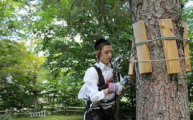 An ultra-Orthodox child  at Jiminy Peak in August 2015. (JTA/Uriel Heilman)
