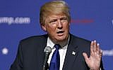 Republican presidential candidate Donald Trump speaks on August 19, 2015 in Derry, New Hampshire.  (AP Photo/Mary Schwalm, File)