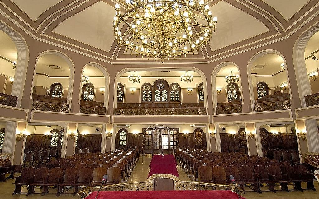 Interior of the Neve Shalom synagogue in Istanbul, Turkey. (courtesy, Turkish Jewish community)