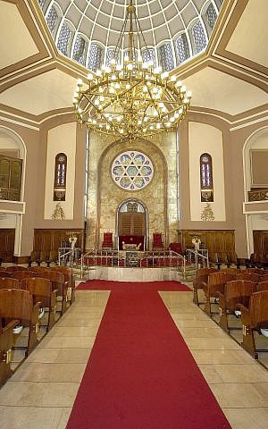 Interior of the Neve Shalom synagogue in Istanbul, Turkey. (courtesy Turkish Jewish community)