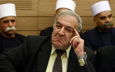 Former MK Said Nafa, at the time a Knesset member for the Balad party, attends a parliament discussion regarding lifting his immunity, January 26, 2010. (Abir Sultan/FLASH90)