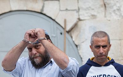 Lehava head Bentzi Gopstein at the Jerusalem Magistrate's Court in Jerusalem on December 18, 2014. (Yonatan Sindel/Flash90)