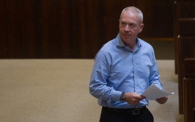 Housing Minister Yoav Galant in Knesset, June 17, 2015. (Miriam Alster/FLASH90)