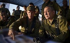 IDF Chief of Staff Gadi Eisenkot visiting an Armored Division exercise on July 23, 2015. (IDF Spokesperson's Unit/FLASH90)
