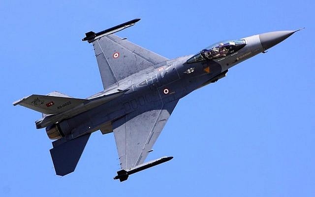 Illustrative image of a Turkish Air Force F-16 fighter jet. (CC BY-SA Tim Felce, via Wikimedia) Illustrative image of a Turkish Air Force F-16 fighter jet. (CC BY-SA Tim Felce, via Wikimedia)