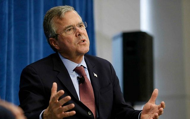 Republican presidential candidate, former Florida Gov. Jeb Bush, speaks during a forum sponsored by Americans for Peace, Prosperity and Security, Thursday, Aug. 13, 2015, at St. Ambrose University in Davenport, Iowa. (AP Photo/Charlie Neibergall) Republican presidential candidate, former Florida Gov. Jeb Bush, speaks during a forum sponsored by Americans for Peace, Prosperity and Security, Thursday, Aug. 13, 2015, at St. Ambrose University in Davenport, Iowa. (AP Photo/Charlie Neibergall)