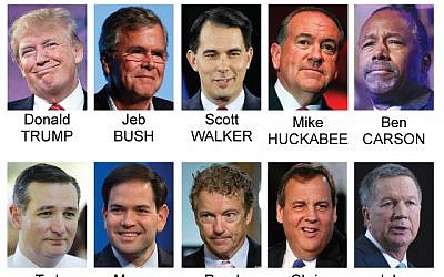 Graphic shows first Republican debate participants. (AP)