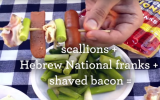 A Hebrew National ad suggesting a recipe, with bacon, for a Hog Wild Stack. (Screenshot: YouTube)