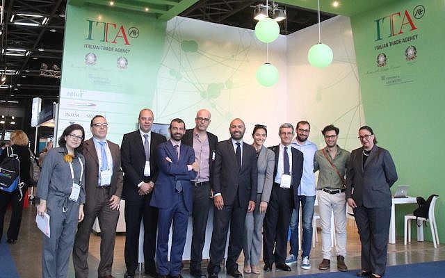 Members of Italy's biotech delegation at May's IATA event in Tel Aviv (Limor Edry)