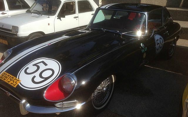 David Friedman’s Jaguar in Ness Ziona, Israel, on July 17, 2015. (Gabe Friedman)