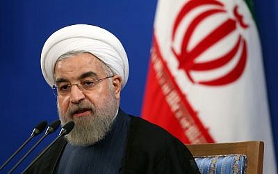 Iranian President Hassan Rouhani speaks during a press conference in Tehran, Iran, Saturday, Aug. 29, 2015. (AP Photo/Ebrahim Noroozi)