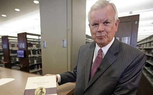 The Church of Jesus Christ of Latter-day Saints historian Steven E. Snow displays the third volume of the Joseph Smith Papers, which includes the printer's manuscript of the Book of Mormon, Salt Lake City, Utah, August 4, 2015. (AP/Rick Bowmer) The Church of Jesus Christ of Latter-day Saints historian Steven E. Snow displays the third volume of the Joseph Smith Papers, which includes the printer's manuscript of the Book of Mormon, Salt Lake City, Utah, August 4, 2015. (AP/Rick Bowmer)