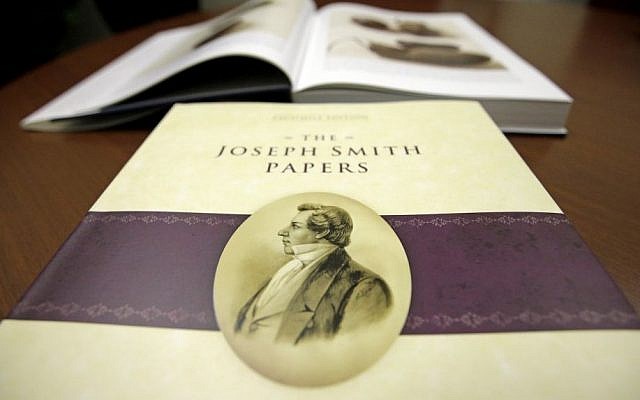 The third volume of the Joseph Smith papers, which includes the printer's manuscript of the Book of Mormon, shown following a news conference Tuesday, Aug. 4, 2015, in Salt Lake City. (AP/Rick Bowmer) The third volume of the Joseph Smith papers, which includes the printer's manuscript of the Book of Mormon, shown following a news conference Tuesday, Aug. 4, 2015, in Salt Lake City. (AP/Rick Bowmer)