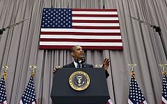 President Barack Obama speaks about the nuclear deal with Iran, Wednesday, Aug. 5, 2015, at American University in Washington.  (AP Photo/Susan Walsh)