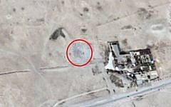 Screen capture of a satellite image from the  UN training and research agency UNITAR  taken on August 27, 2015 and showing the remains of site of the Baalshamin temple in Syria’s Palmyra, which was demolished by the Islamic State in August, 2015. (Video AFP)