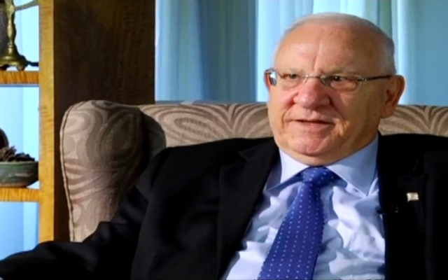 President Reuven Rivlin speaks to Channel 10, August 7, 2015. (screen capture: Channel 10) President Reuven Rivlin speaks to Channel 10, August 7, 2015. (screen capture: Channel 10)