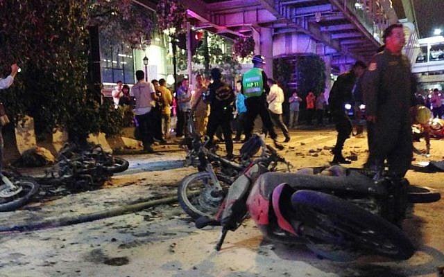 Motorcycles are strewn about after an explosion in Bangkok, Monday, Aug. 17, 2015. (AP Photo/Jerry Harmer) Motorcycles are strewn about after an explosion in Bangkok, Monday, Aug. 17, 2015. (AP Photo/Jerry Harmer)