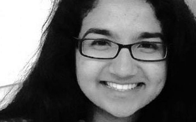 J Street U's new president Amna Farooqi, a Muslim-American student of Pakistani descent. (Courtesy)