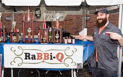 Mendel Segal, aka “RaBBi-Q, cleaned up at the Chicago Kosher BBQ Competition with first places in chicken, brisket and beans on his way to being the grand champion, June 2015. (Courtesy of Mendel Segal)