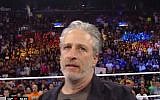 Jon Stewart at the WWE SummerSlam (YouTube screen capture)