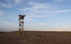 Illustrative image of a watchtower on the Jordanian-Israeli border, February 22, 2011. (Nati Shohat/Flash90)
