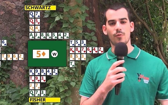 Israeli Bridge player Lotan Fisher at an international tournament in 2014. (screen capture: YouTube) Israeli Bridge player Lotan Fisher at an international tournament in 2014. (screen capture: YouTube)