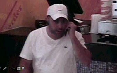 Screenshot from surveillance footage of alleged Israeli leader of organized crime ring in Los Angeles, Moshe Matsri. (Screenshot)