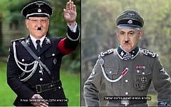 President Reuven Rivlin (L) and Prime Minister Benjamin Netanyahu (R) cast as Nazis by an online user (YouTube screenshot)