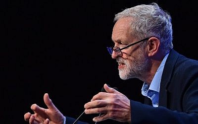 British opposition Labour Party leader Jeremy Corbyn speaks at the Trades Union Congress (TUC) in Brighton, England, on September 15, 2015. (AFP/Ben Stansall) British opposition Labour Party leader Jeremy Corbyn speaks at the Trades Union Congress (TUC) in Brighton, England, on September 15, 2015. (AFP/Ben Stansall)