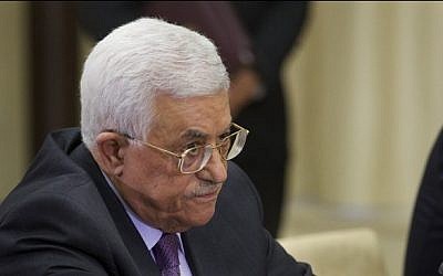President of the Palestinian Authority Mahmud Abbas, September 22, 2015. (AFP/POOL/IVAN SEKRETAREV)