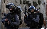 Illustrative photo of Israeli Border Police officers (AFP PHOTO/AHMAD GHARABLI)