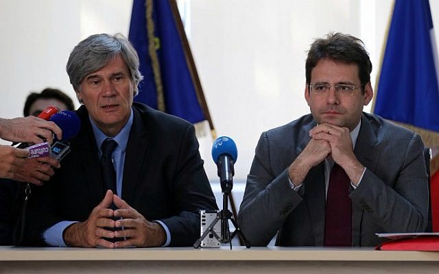 French Agriculture Minister Stephane Le Foll (left) and Junior Minister for Foreign Trade and Tourism Matthias Fekl speak to the press following the inauguration of a so-called
'Business France' agency in Tehran, September 21, 2015. (AFP/Atta Kenare) French Agriculture Minister Stephane Le Foll (left) and Junior Minister for Foreign Trade and Tourism Matthias Fekl speak to the press following the inauguration of a so-called
'Business France' agency in Tehran, September 21, 2015. (AFP/Atta Kenare)