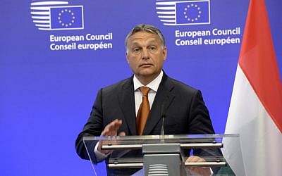 Hungary's Prime Minister Viktor Orban gives a press conference prior to his meeting with EU leaders on the response to the migrant crisis at the European Union council building in Brussels, on September 3 2015. (Thierry Charlier/AFP) Hungary's Prime Minister Viktor Orban gives a press conference prior to his meeting with EU leaders on the response to the migrant crisis at the European Union council building in Brussels, on September 3 2015. (Thierry Charlier/AFP)