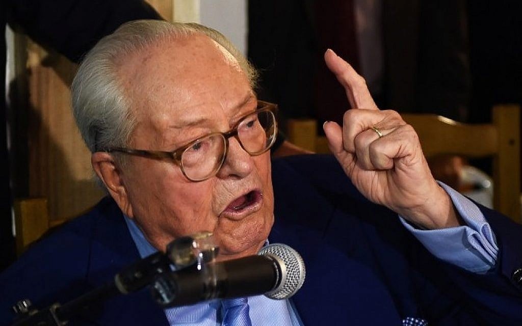 France's far-right political party Front National founder Jean-Marie Le Pen speaks during a lunch meeting on September 5, 2015 in Marseille. (AFP/BORIS HORVAT)