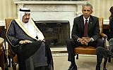 US President Barack Obama with King Salman of Saudi Arabia in the Oval Office at the White House in Washington, DC, on September 4, 2015. (AFP/Yuri Gripas)
