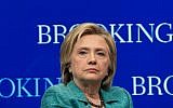 US Democratic presidential candidate Hillary Clinton at the Brookings Institution in Washington, DC, September 9, 2015. (AFP/NICHOLAS KAMM)