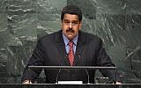 Venezuelan president Nicolas Maduro speaks to the United Nations Sustainable Development Summit at the United Nations General Assembly in New York on September 27, 2015. (Photo by AFP Photo / Timothy A. Clary)