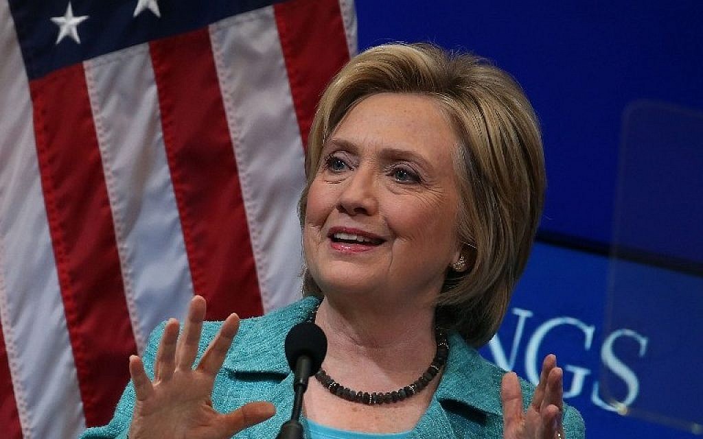Democratic presidential candidate Hillary Clinton speaks about Iran at the Brookings Institution on Wednesday, September 9, 2015, in Washington, DC (Mark Wilson/Getty Images/AFP)