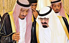 Former Saudi King Abdullah (right) talks with then  Crown Prince Salman bin Abdel-Aziz in Taif June 19, 2012. (Photo by Reuters/Saudi Press Agency/Handout)