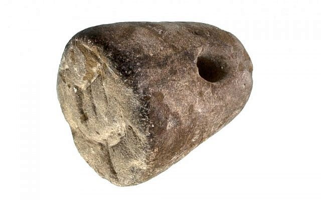 A cone-shaped seal found in rubble excavated from the Temple Mount believed to date to around the 10th century BCE (Zachi Dvira, Temple Mount Sifting Project) A cone-shaped seal found in rubble excavated from the Temple Mount believed to date to around the 10th century BCE (Zachi Dvira, Temple Mount Sifting Project)
