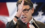 Former Texas Gov. Rick Perry speaks at the Eagle Council XLIV, sponsored by the Eagle Forum in St. Louis Friday, Sept. 11, 2015. (AP Photo/Sid Hastings)