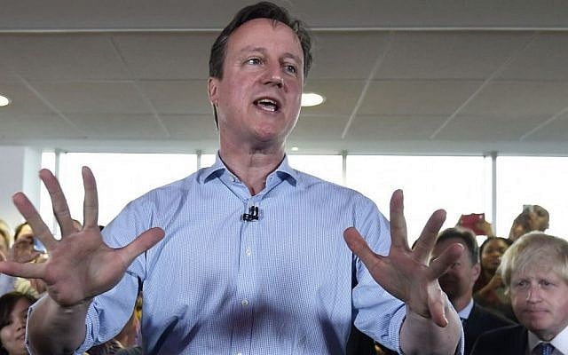 A Tuesday May 5, 2015 file photo of Britain's Prime Minister and Conservative Party leader David Cameron as he speaks at an election rally in Hendon in north London. (Toby Melville, Pool Photo via AP, File) A Tuesday May 5, 2015 file photo of Britain's Prime Minister and Conservative Party leader David Cameron as he speaks at an election rally in Hendon in north London. (Toby Melville, Pool Photo via AP, File)