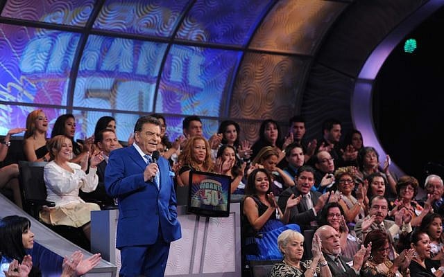 Don Francisco celebrating on air the 50th anniversary of “Sabado Gigante” in 2013. (Courtesy of Univision/JTA)
