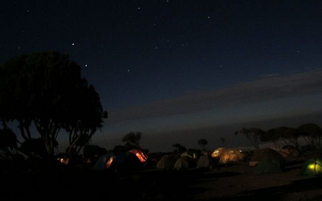 Camping under a full moon and a sky filled with stars. (Melanie Lidman/Times of Israel) Camping under a full moon and a sky filled with stars. (Melanie Lidman/Times of Israel)