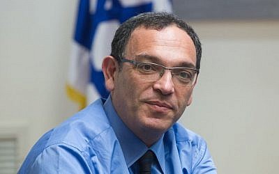 MK Shai Piron seen during a Yesh Atid party meeting at the Knesset, June 29, 2015. (Miriam Alster/Flash90)