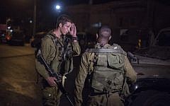 Illustrative photo of IDF soldiers at a military post in Beit Jala, outside Jerusalem. (Hadas Parush/Flash90)