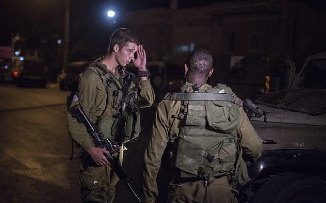 Illustrative photo of IDF soldiers at a military post in Beit Jala, outside Jerusalem. (Hadas Parush/Flash90) Illustrative photo of IDF soldiers at a military post in Beit Jala, outside Jerusalem. (Hadas Parush/Flash90)
